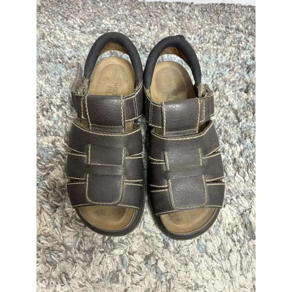 Wolfe Island Shoes Mens 7.5 Chunky Y2K Fisherman Grunge 90s Heavy Open Toe